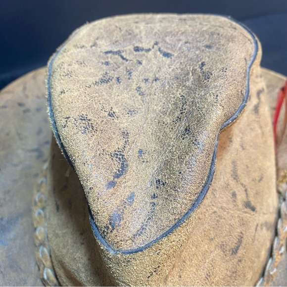 Leather Indiana Jones Style Cowboy Hat - Picture 10 of 11